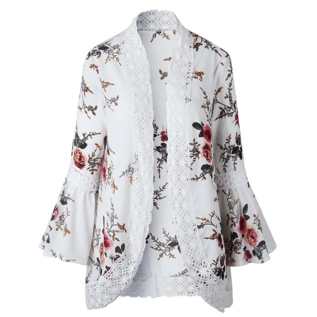 Giacca donna bianca a fiori | giacche bianche a fiori