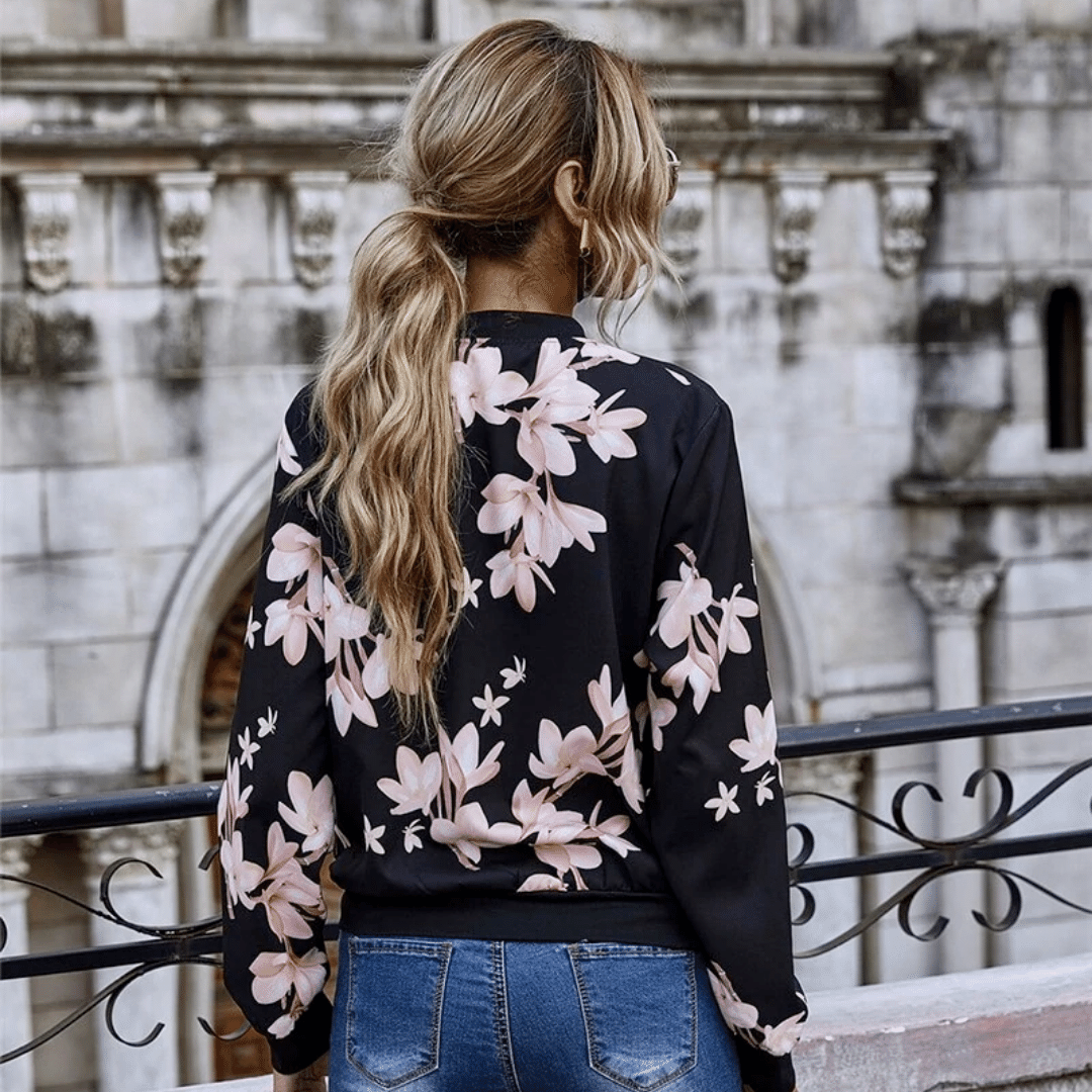Giacca nera a fiori da donna | Paradiso Bohemien