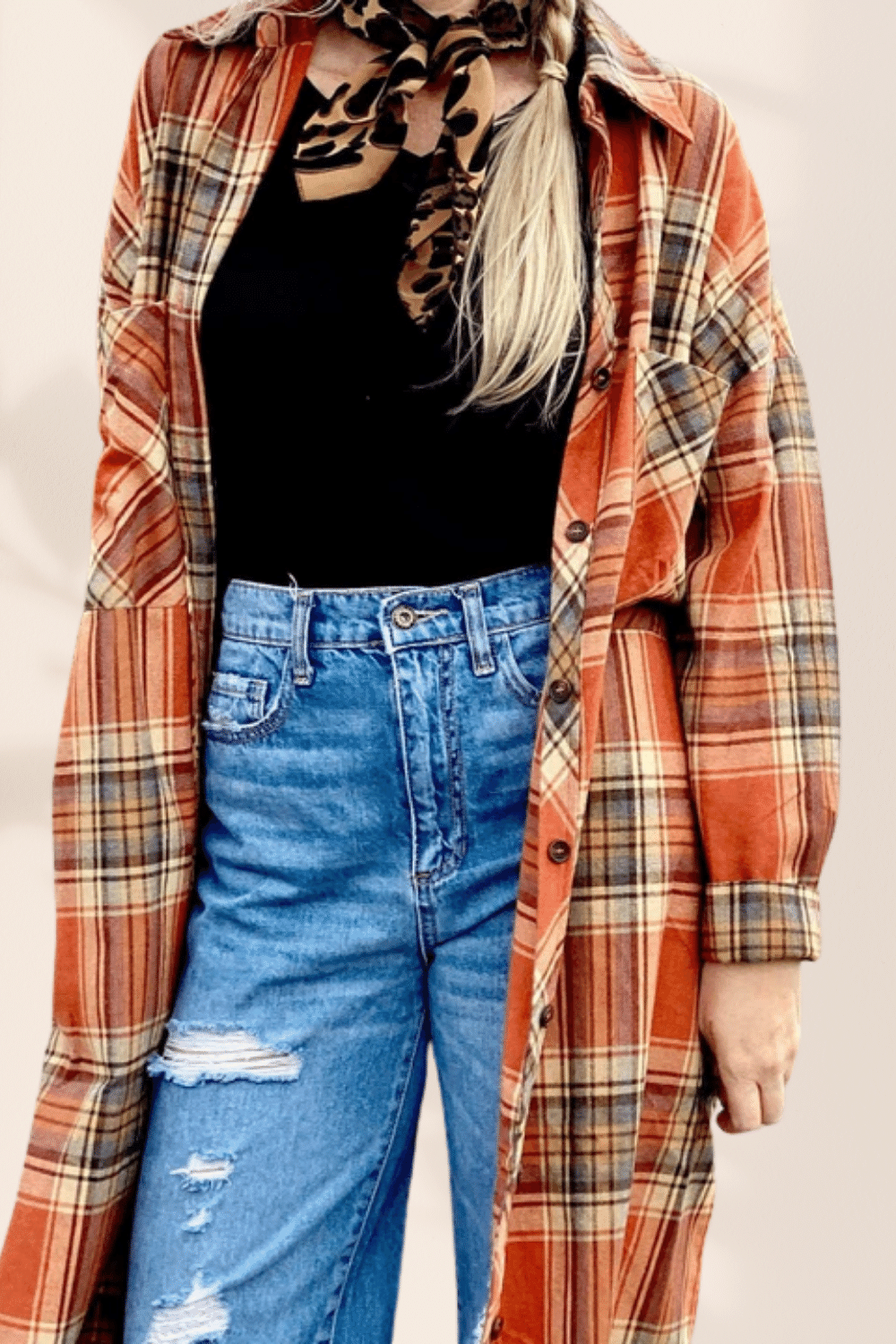 Giacca Camicia a Quadri Lunga per Donna | Paradiso Bohemien