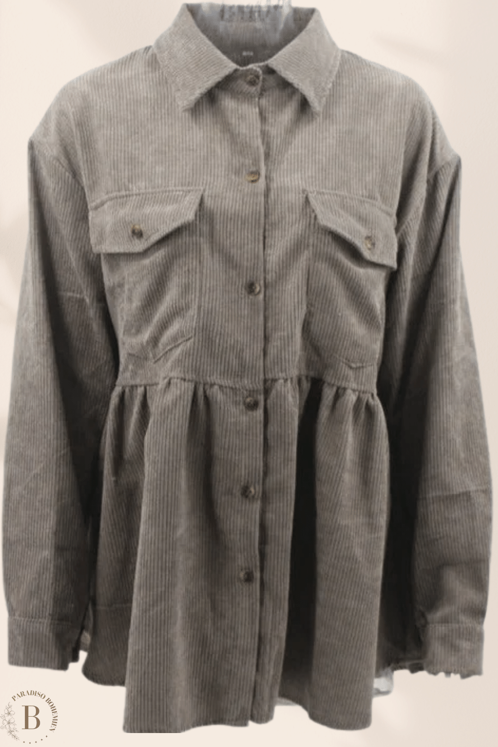 Giacca Camicia Boho in Velluto da Donna con Tasche | Paradiso Bohemien