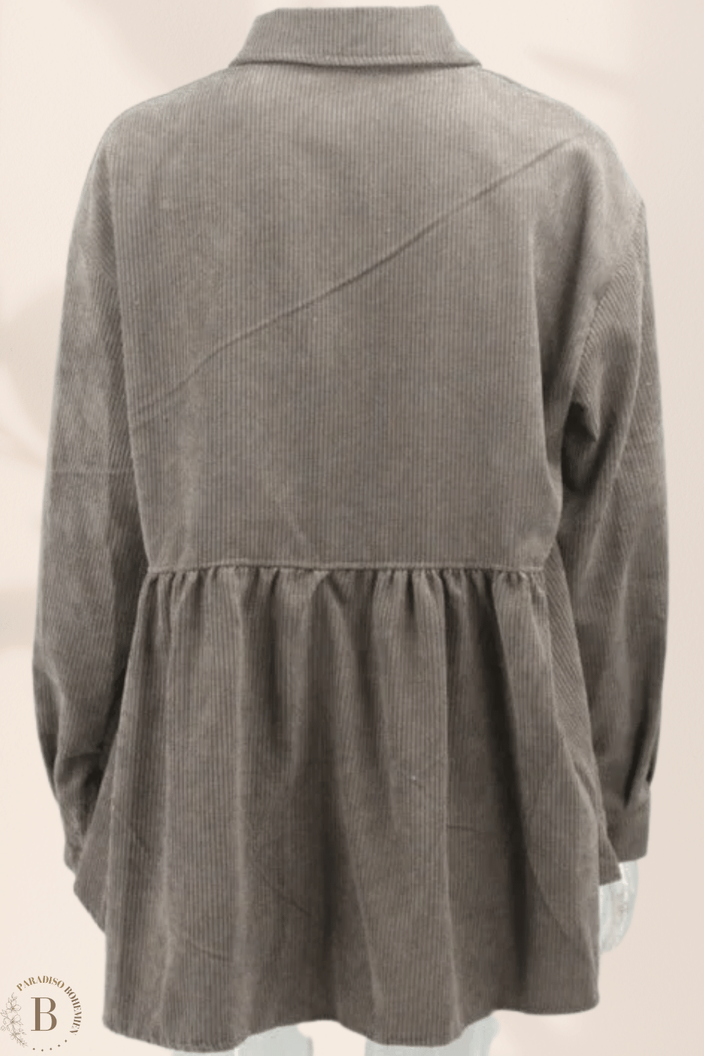 Giacca Camicia in Velluto da Donna Grigio | Paradiso Bohemien