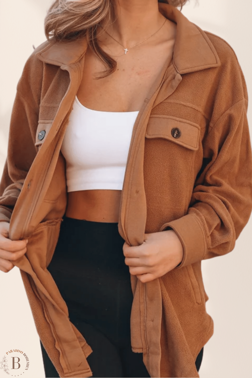 Giacca Camicia Lunga Boho Marrone | Paradiso Bohemien