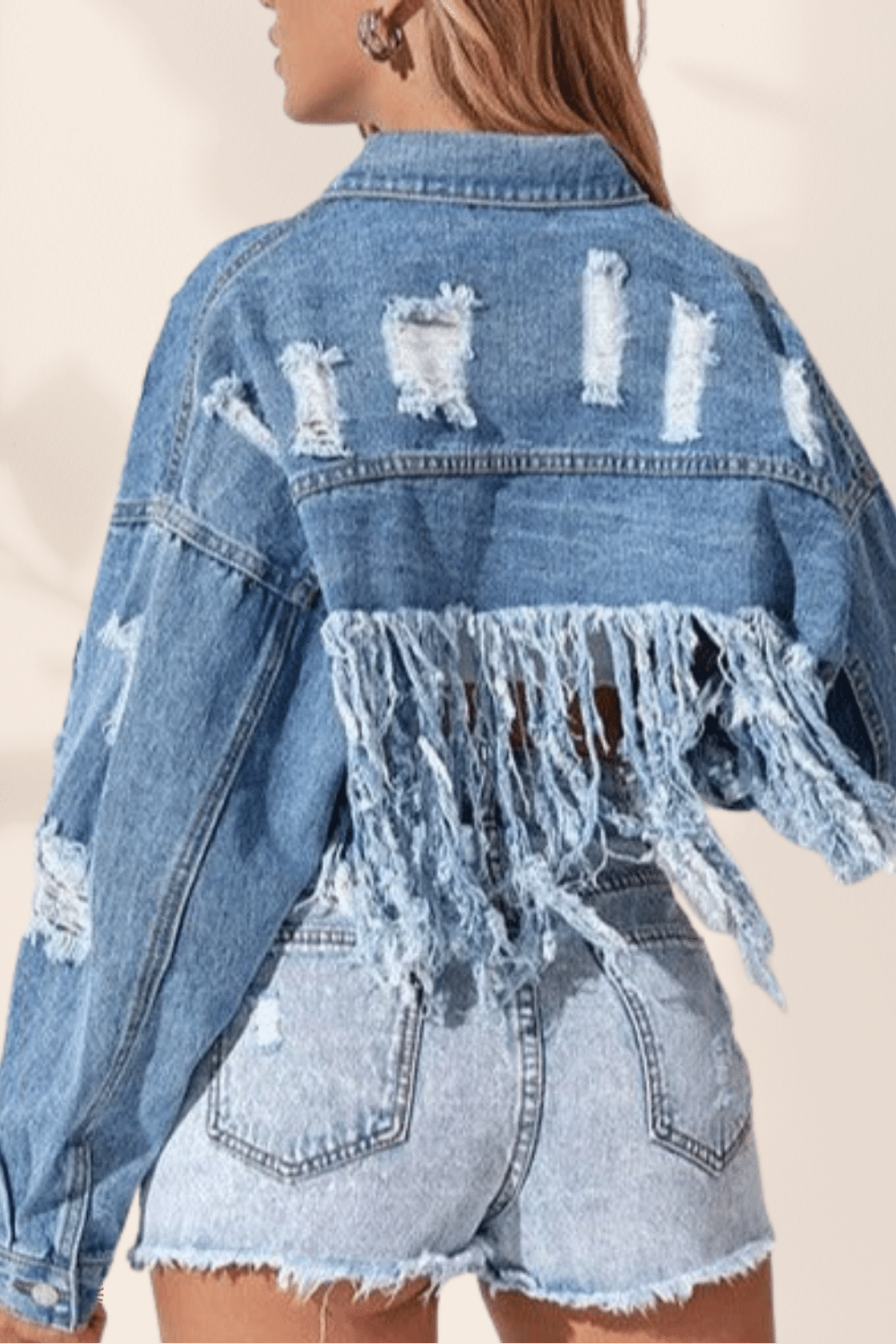 Giacca Jeans con Frange da Donna | Paradiso Bohemien