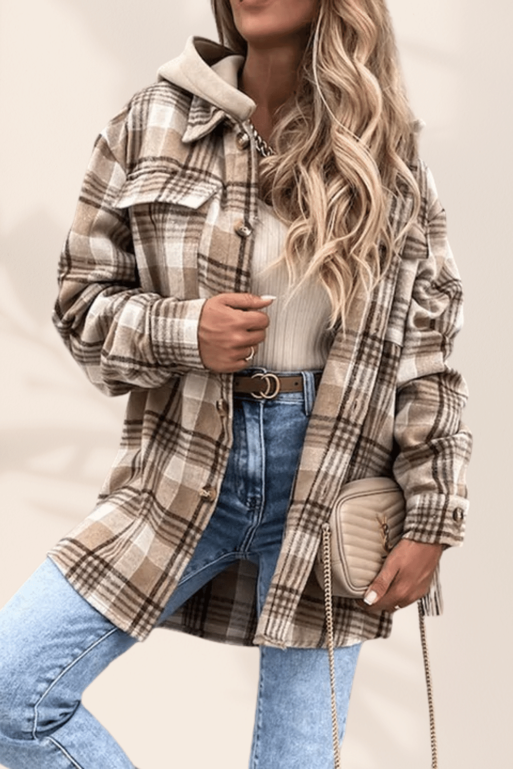 Giacca Lunga con Cappuccio Beige | Paradiso Bohemien