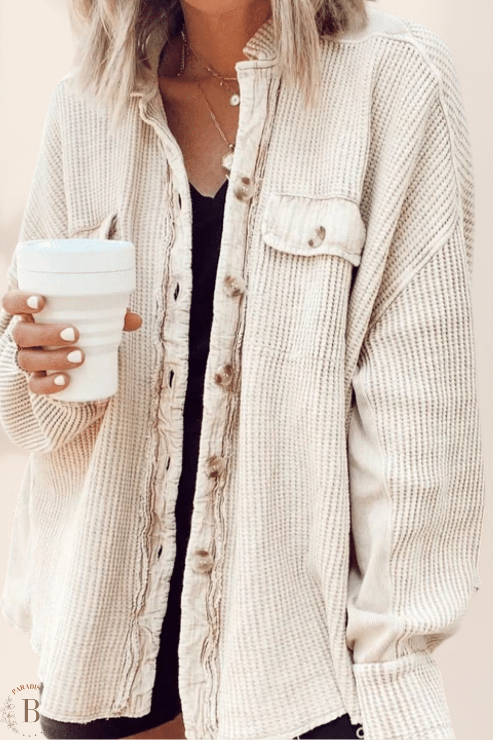 Giacca Lunga Donna Elegante Abbottonato | Paradiso Bohemien