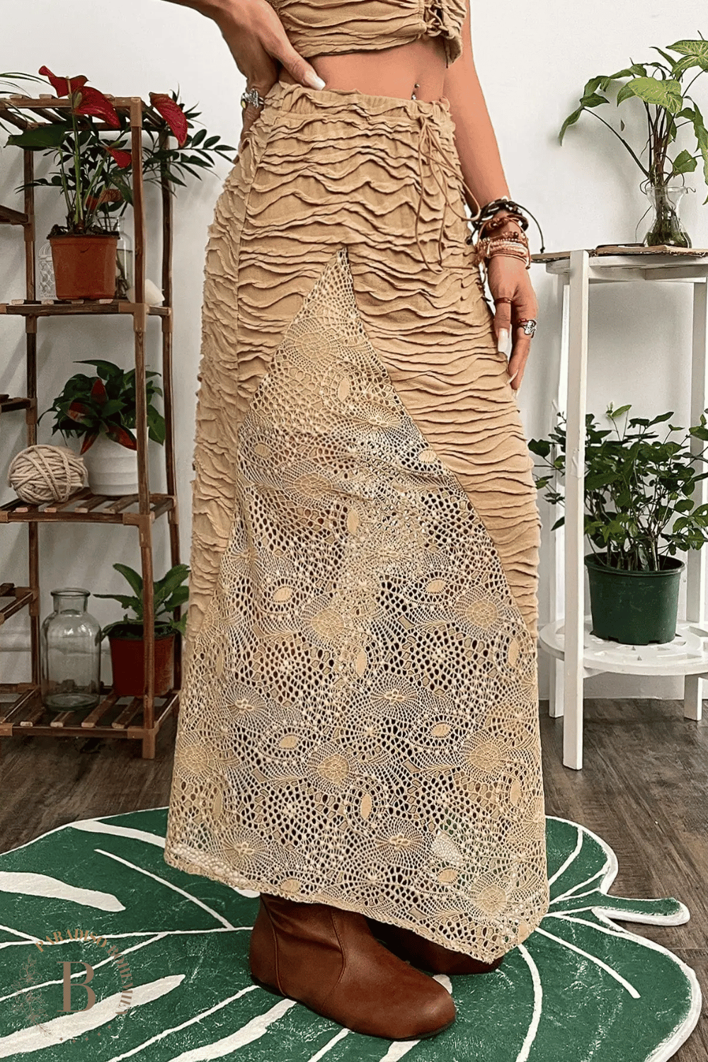 Gonna Beige Lunga | Paradiso Bohemien