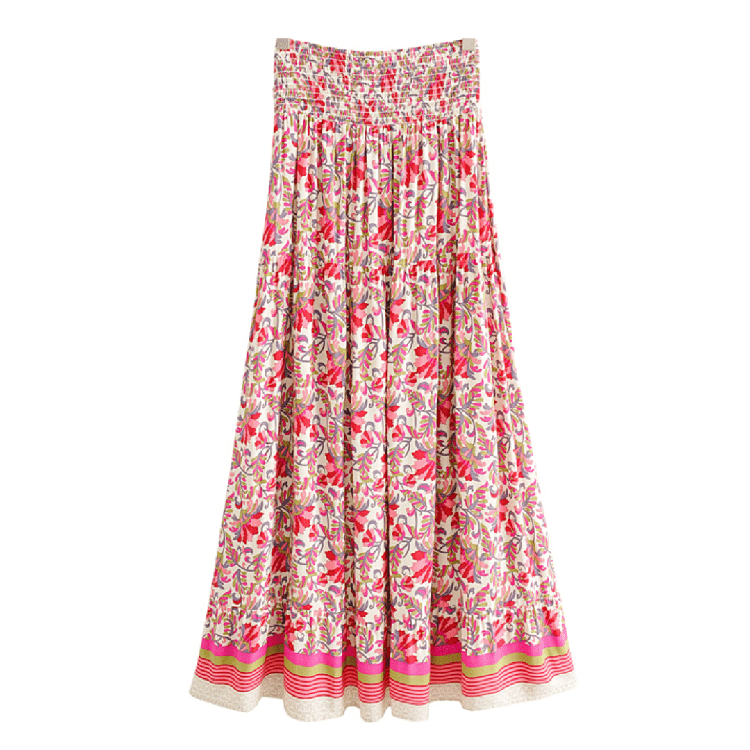 Gonna Bohemien Lunga Dietro Corta Davanti Rosa | Paradiso Bohemien