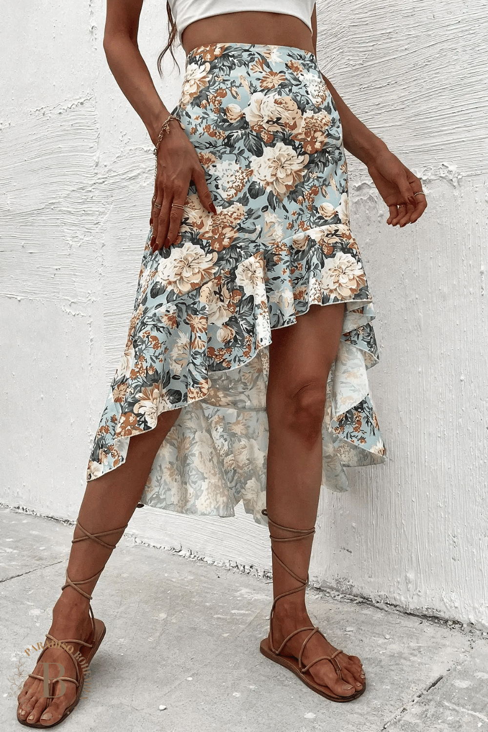 Gonna Corta Davanti e Lunga Dietro floreale | Paradiso Bohemien