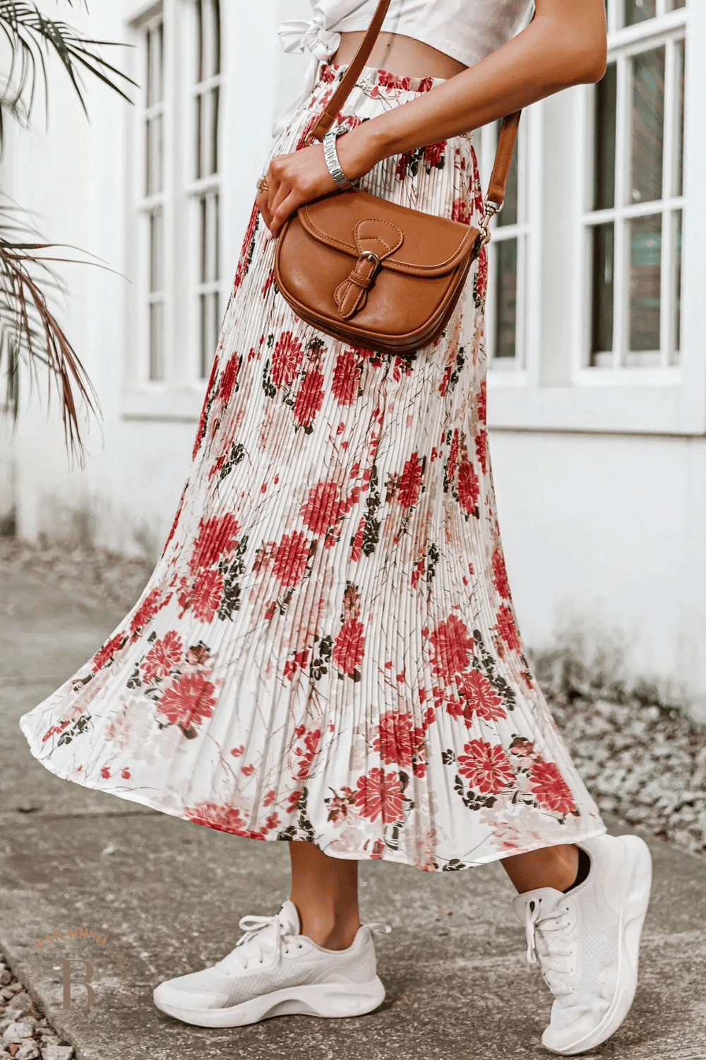 Gonna Lunga a Pieghe Floreale | Paradiso Bohemien