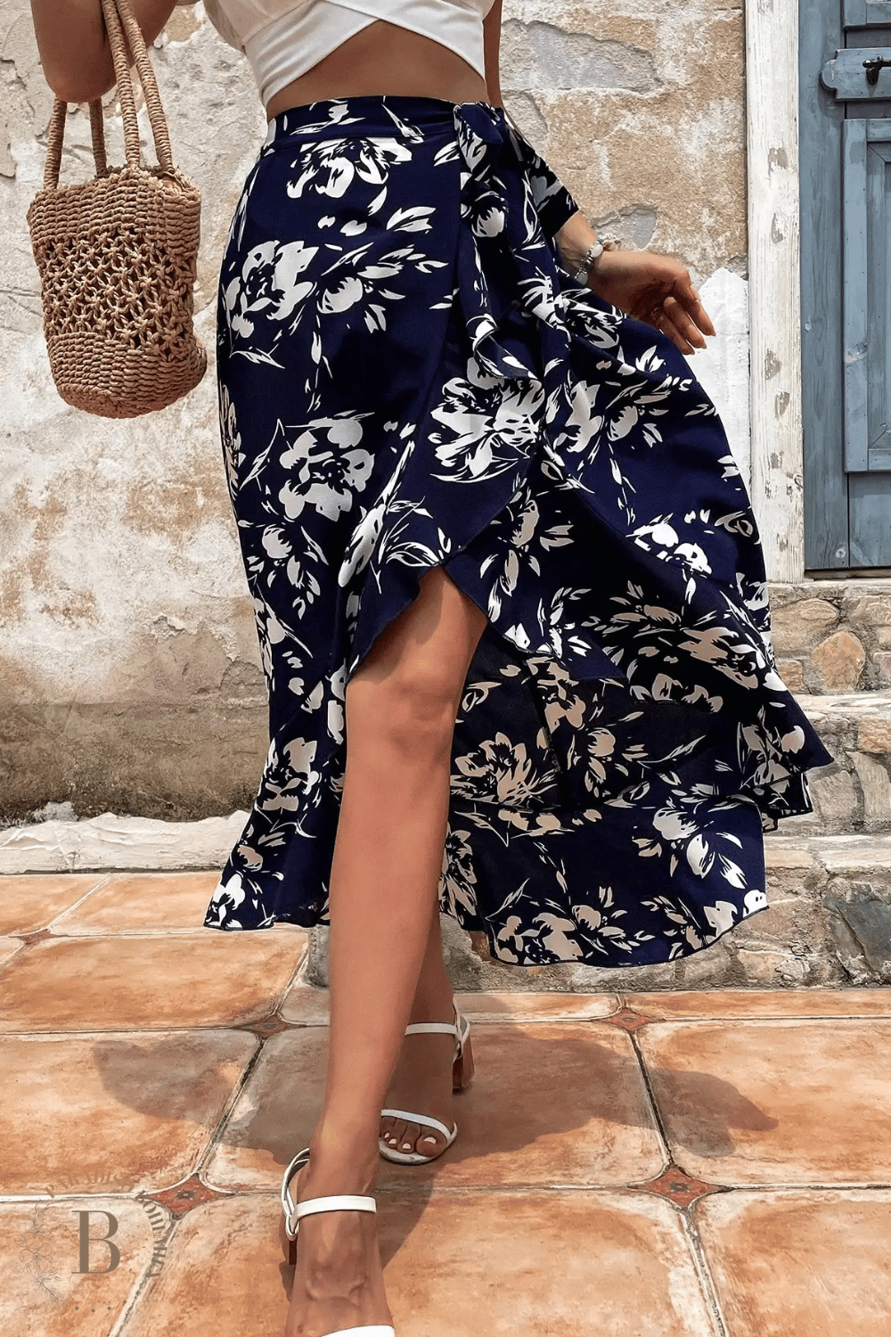 Gonna corta davanti e lunga dietro Blu Navy | Paradiso Bohemien