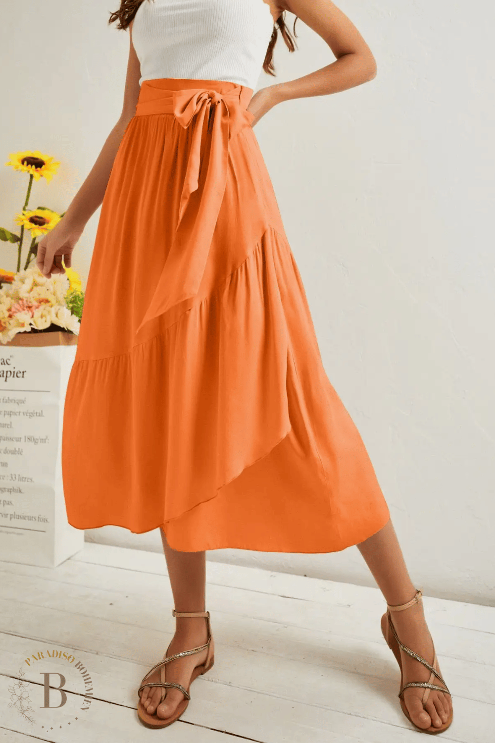 Gonna Lunga Boho Arancione | Paradiso Bohemien