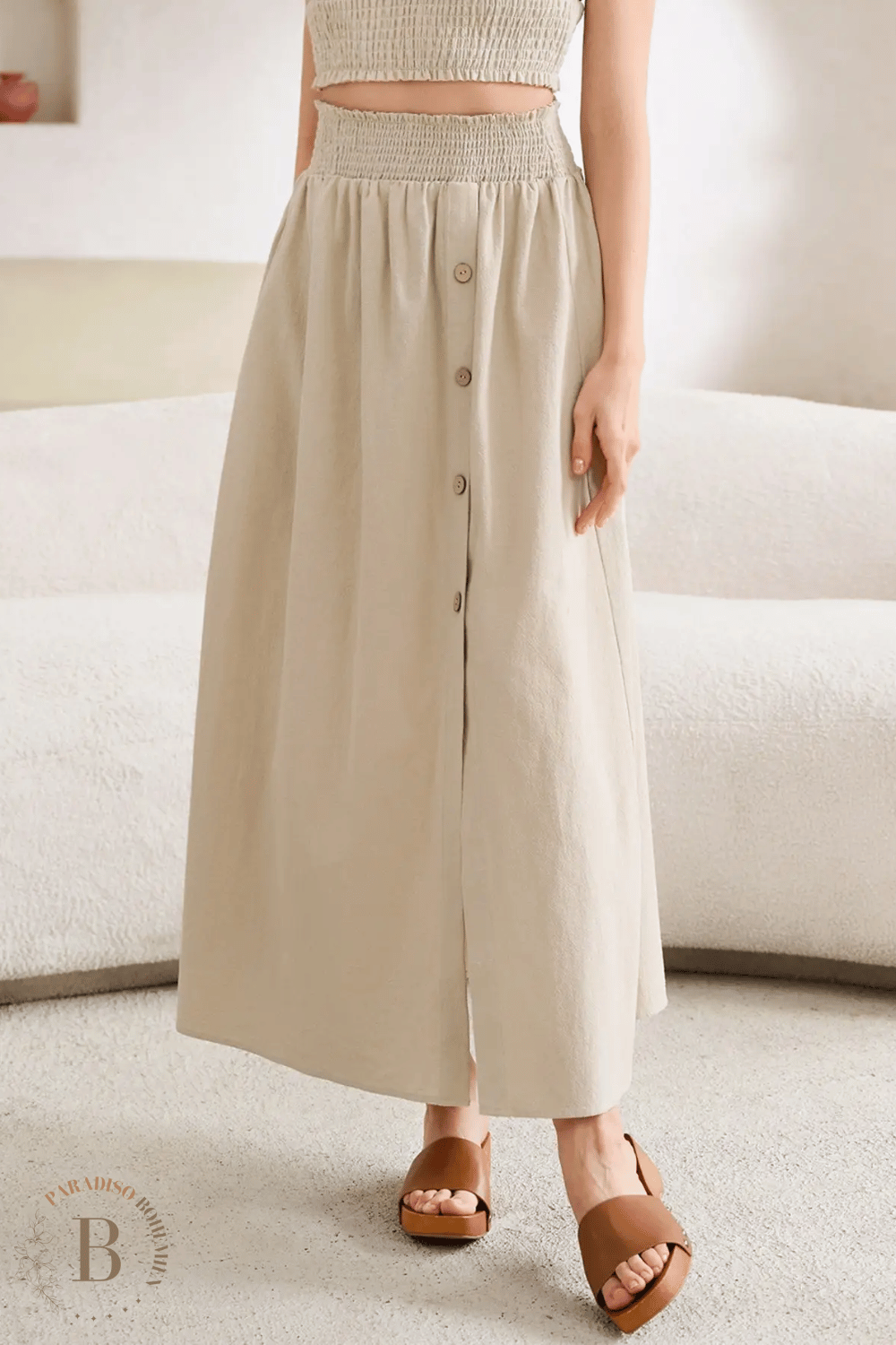 Gonna Lunga con Bottoni Davanti | Paradiso Bohemien