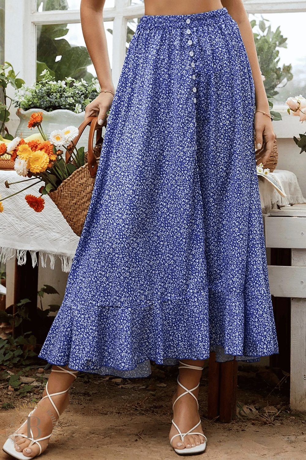 Gonna Lunga Bohémien con Bottoni | Paradiso Bohemien