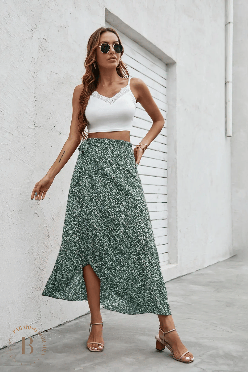 Gonna Lunga Verde Bohemien | Paradiso Bohemien