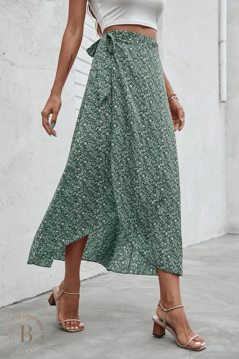 Gonna Lunga Verde Bohemien | Paradiso Bohemien