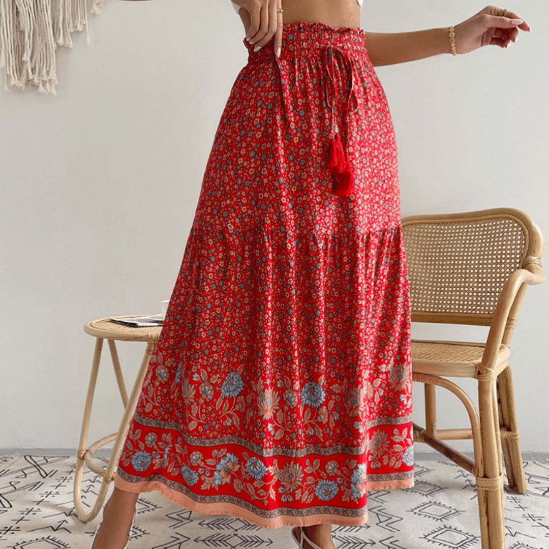 Gonna Rossa a Fiori | abbinamento gonna a fiori rossi