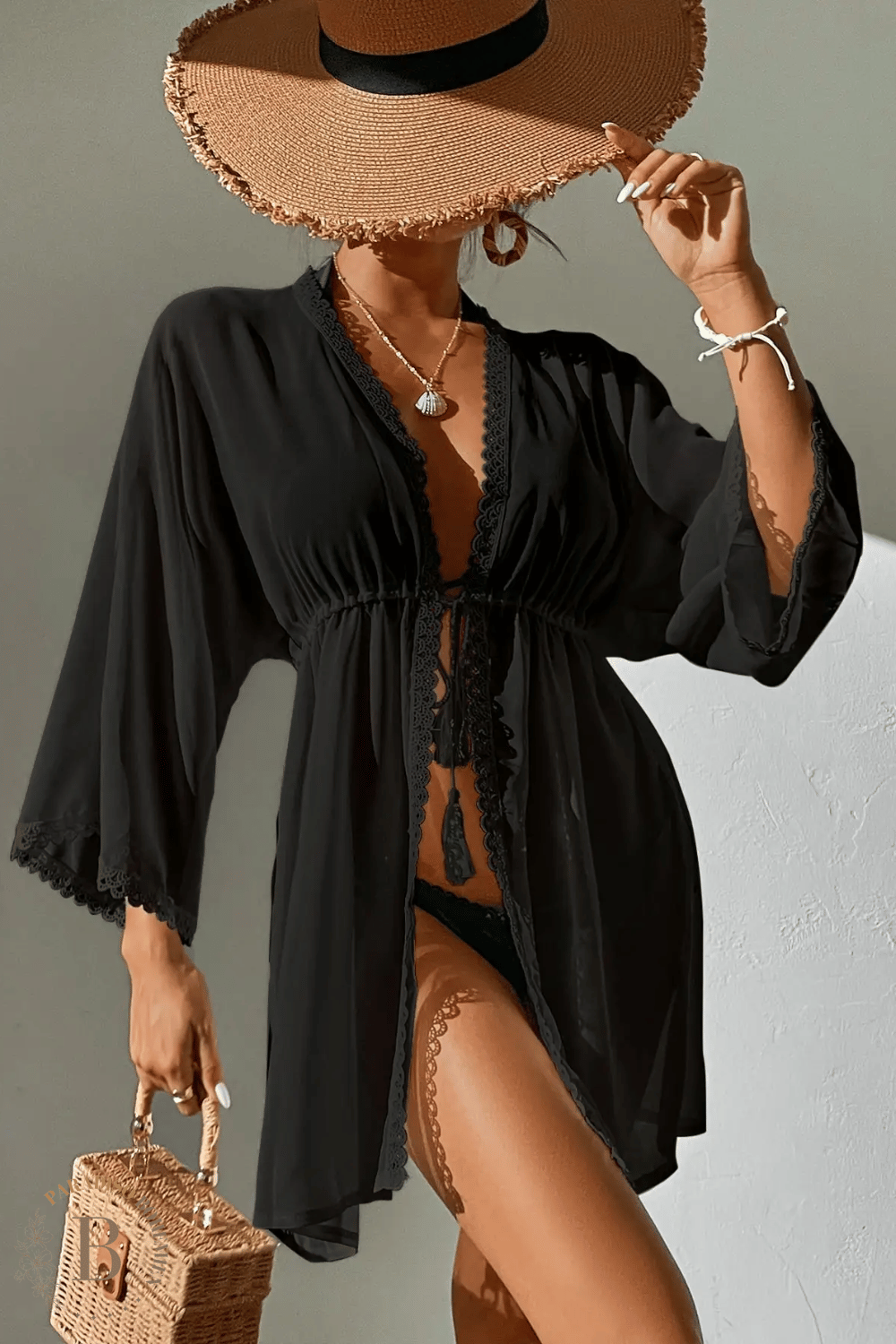 Kimono Copricostume Nero | Paradiso Bohemien