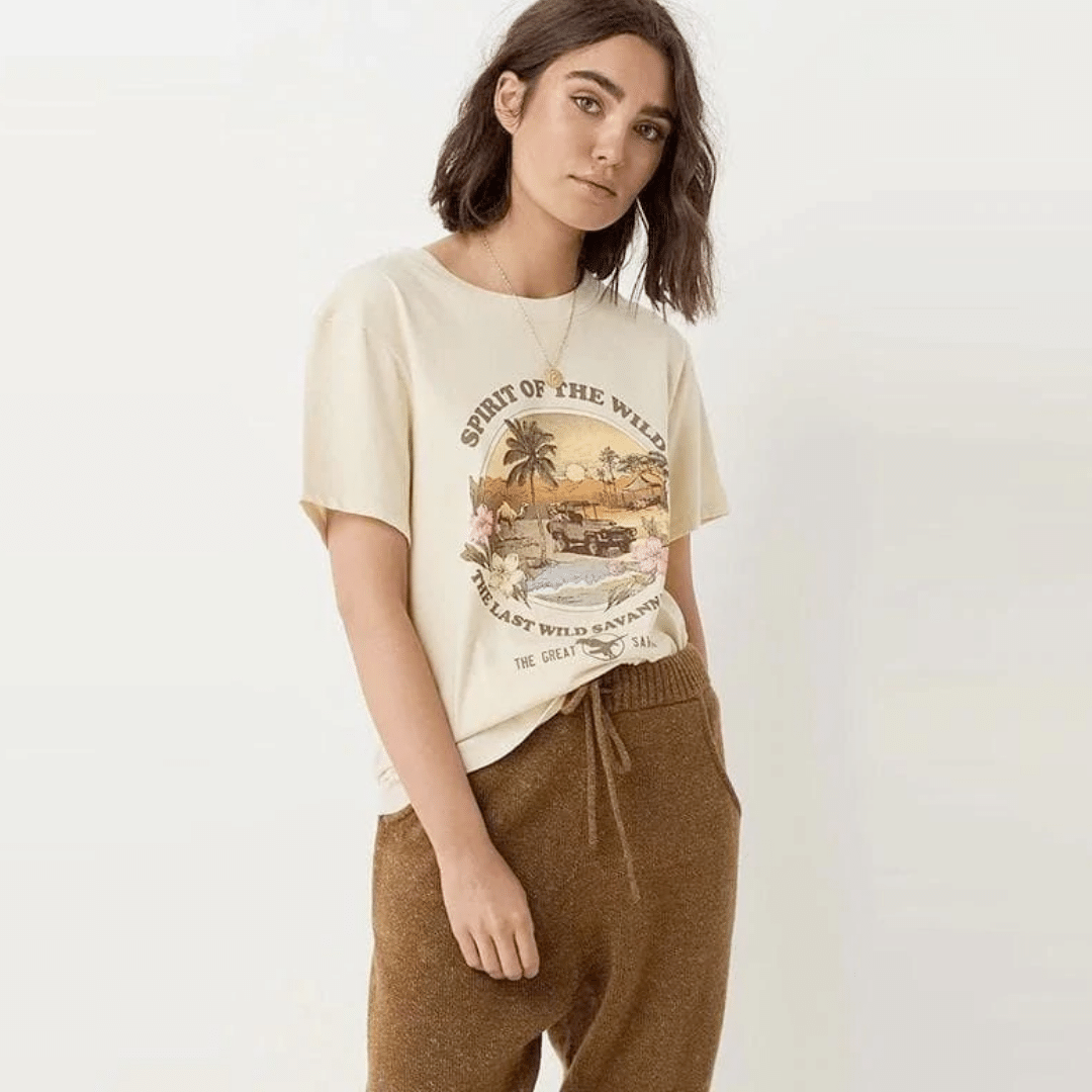 Maglietta Boho stampa Vintage Savanna | Paradiso Bohemien