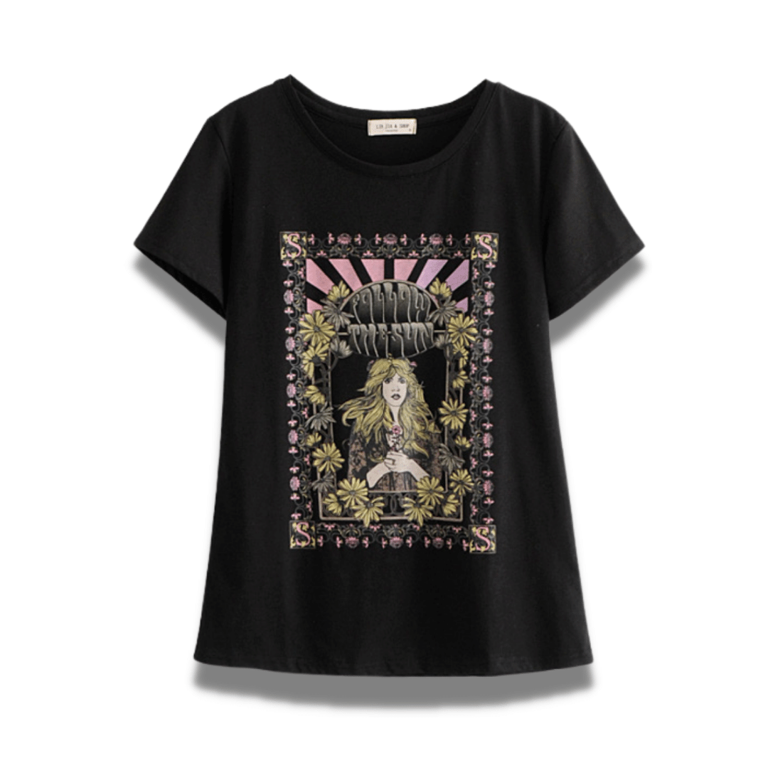 Maglietta Vintage stampa Boho | Paradiso Bohemien