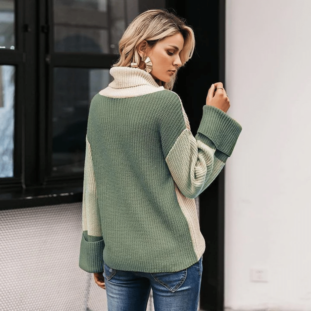 Maglione Verde a Collo Alto in stile Boho | Paradiso Bohemien