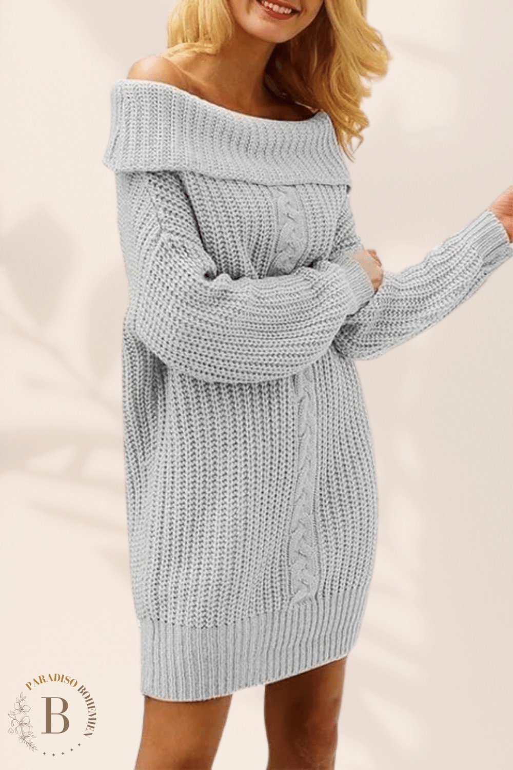 Vestito Maglione con Spalle Scoperte | Paradiso Bohemien