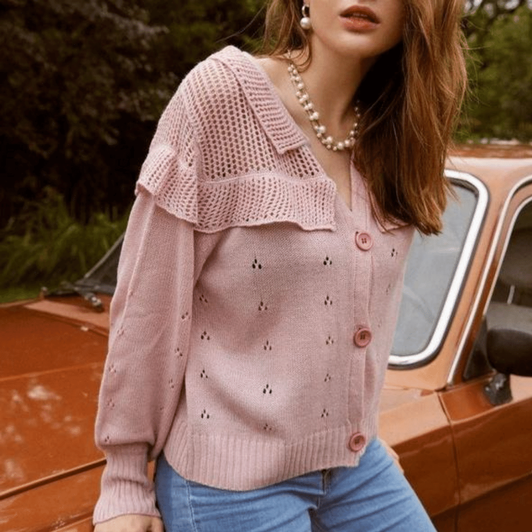 Maglione Rosa Corto Stile Boho Chic | Paradiso Bohemien