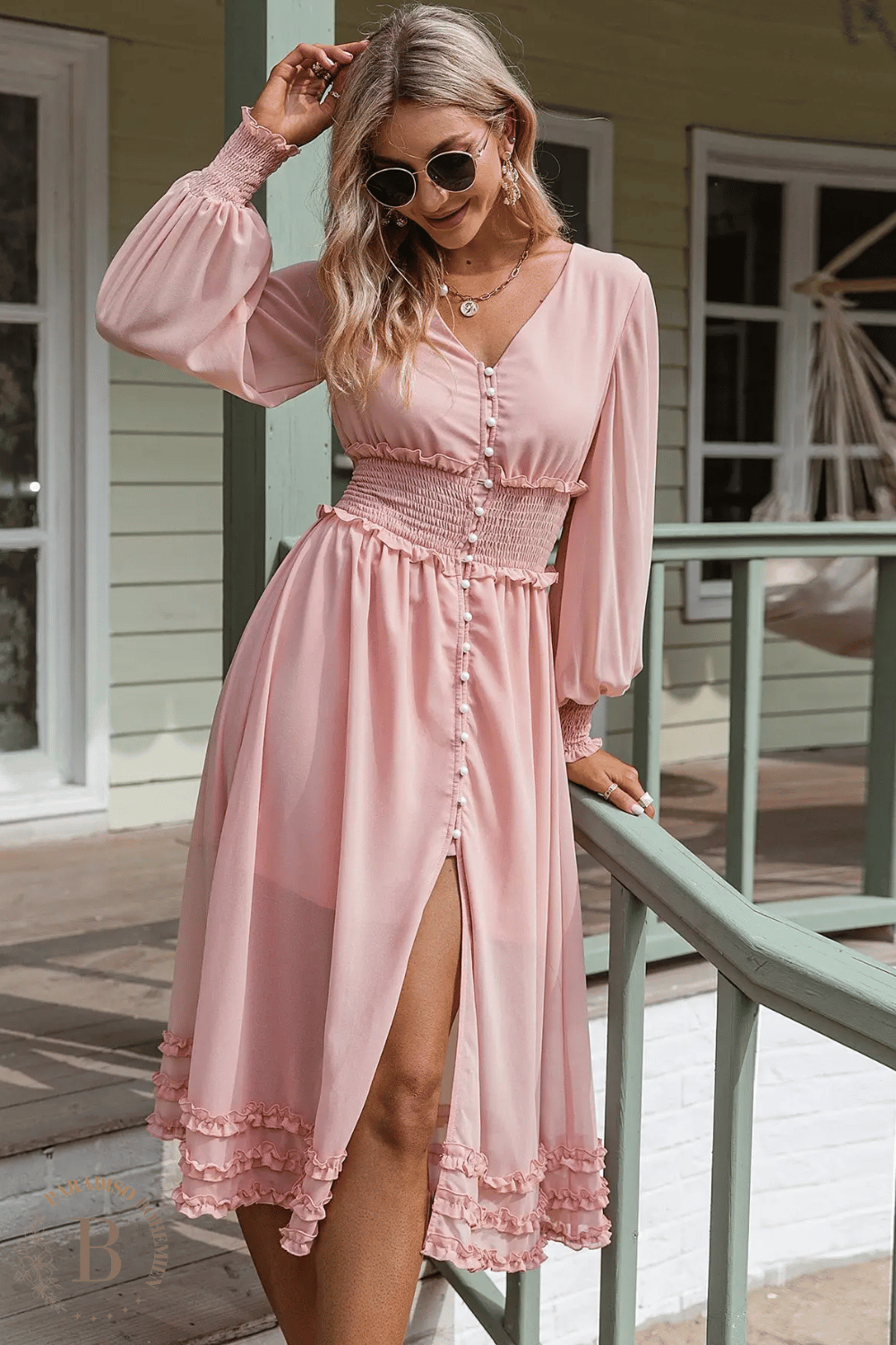 Vestito Rosa Cipria Elegante | Paradiso Bohemien