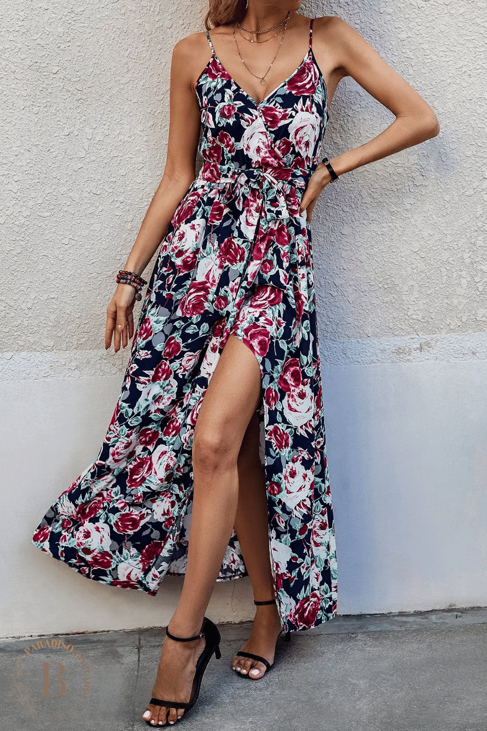 Vestito floreale estivo con Spacco | Paradiso Bohemien