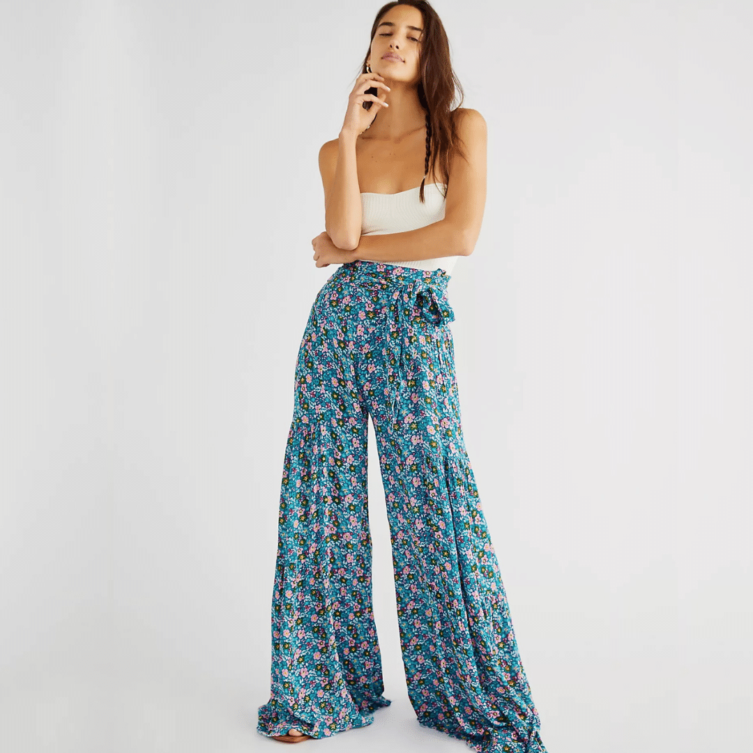 Pantaloni a Fiori Larghi Boho | Paradiso Bohemien