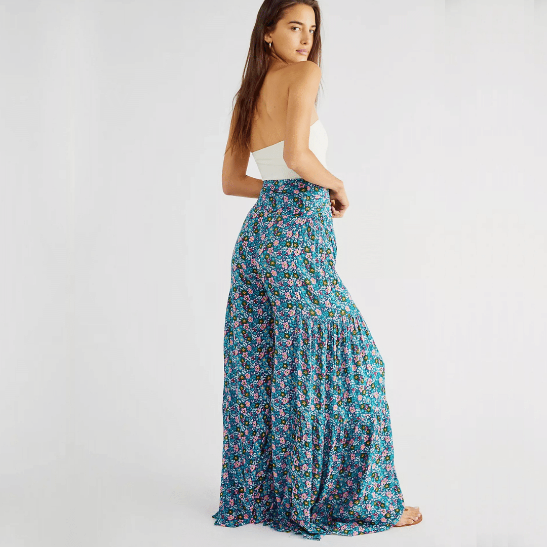 Pantaloni Boho Larghi a Fiori | Paradiso Bohemien