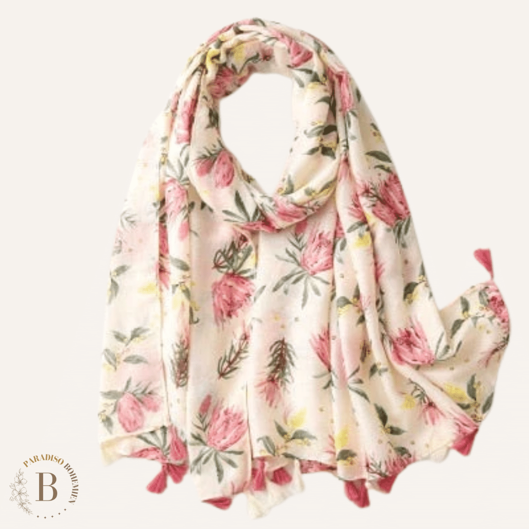 Sciarpa Fantasia Fiori Rosa | Paradiso Bohemien