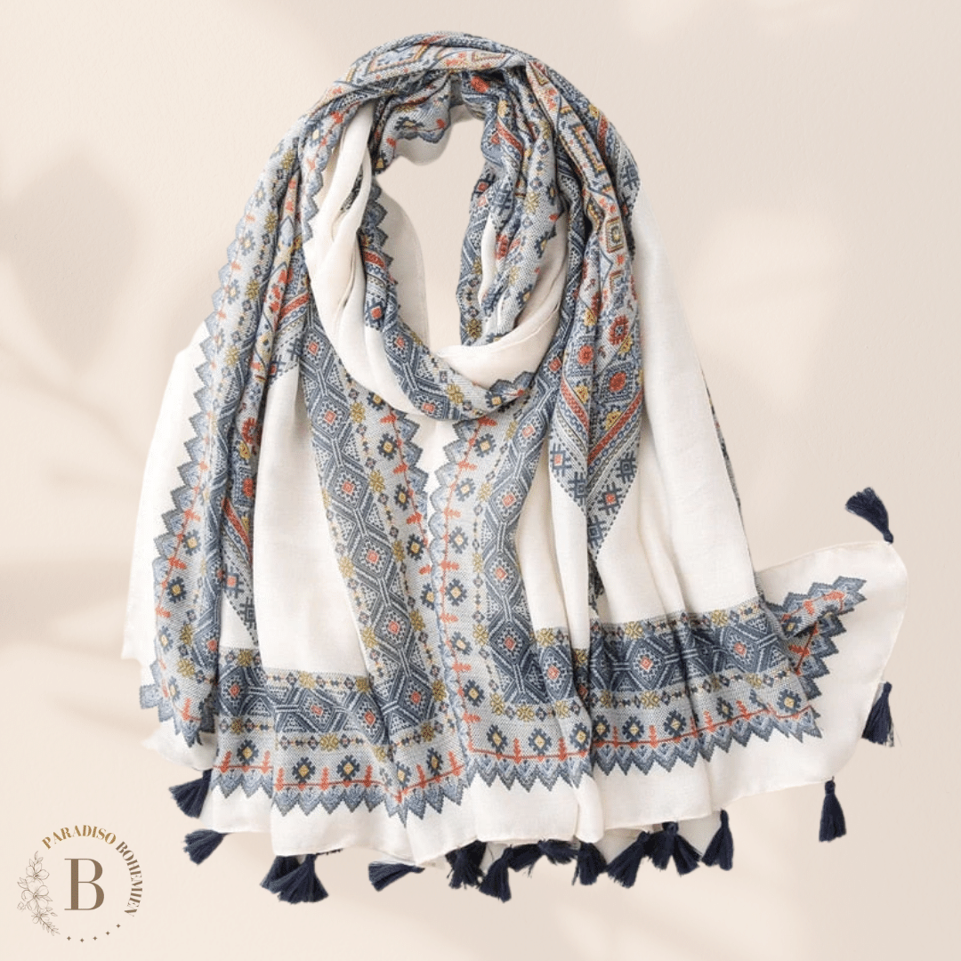 Sciarpa Etnica Boho bianca | Paradiso Bohemien