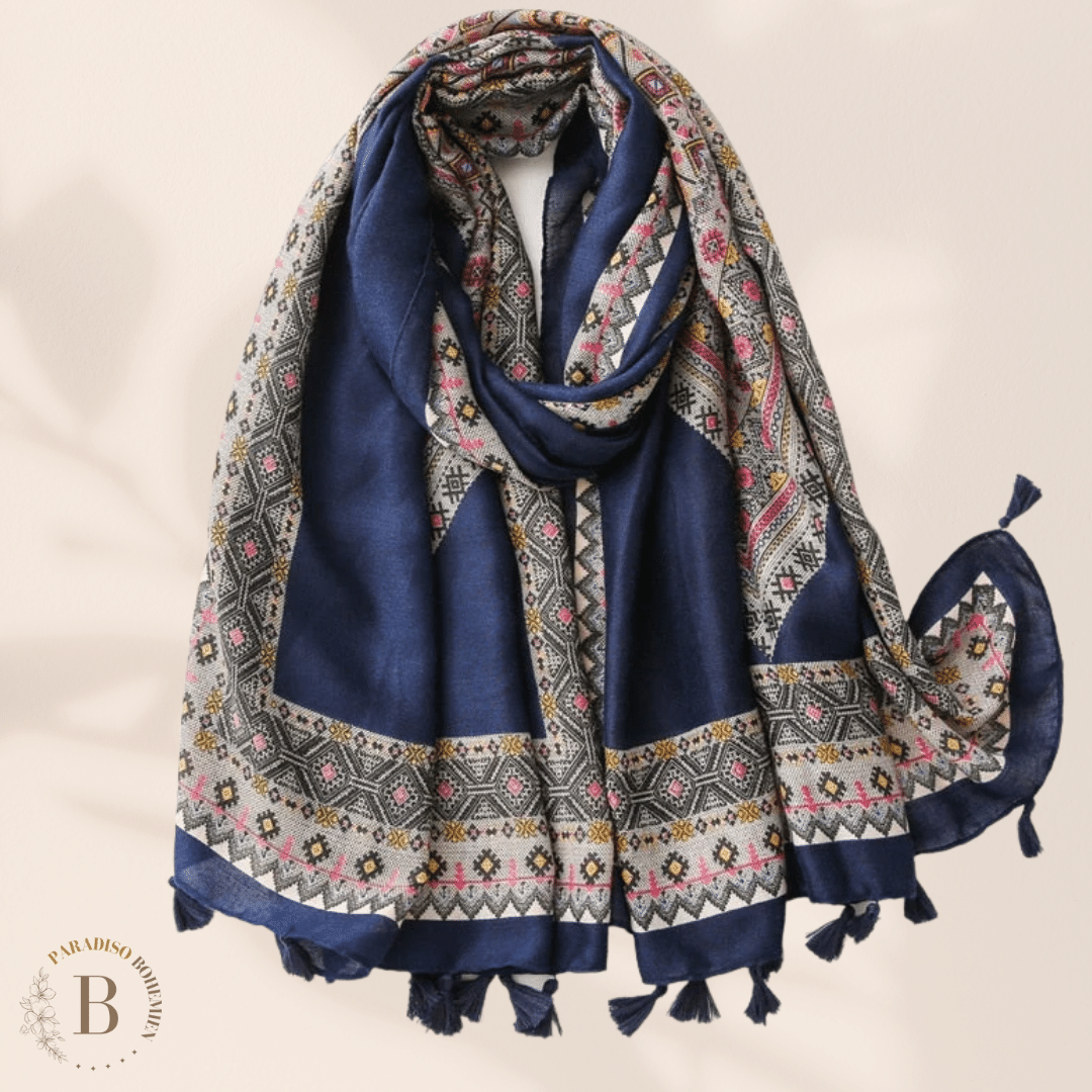 Sciarpa Etnica Boho blu | Paradiso Bohemien