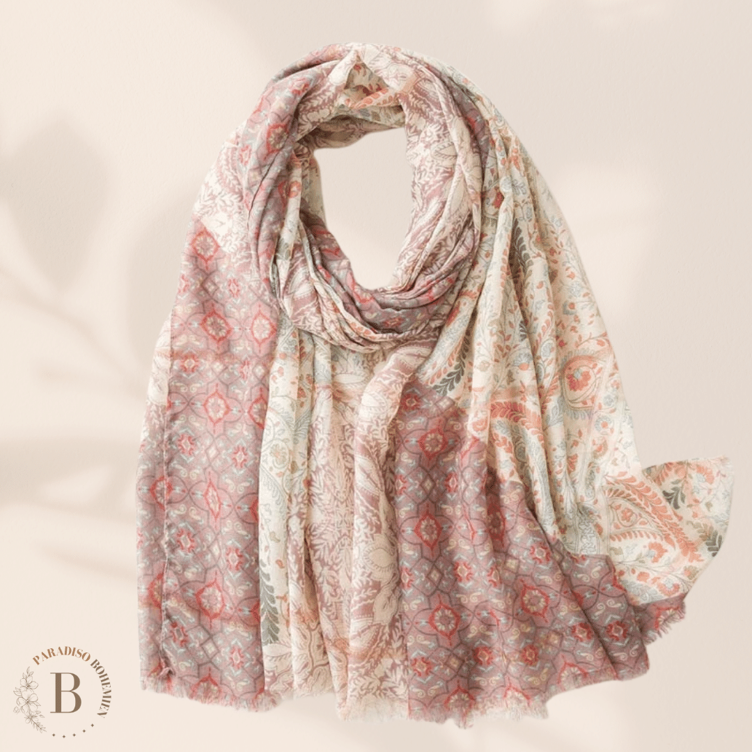 Sciarpa motivo Floreale in stile Boho | Paradiso Bohemien