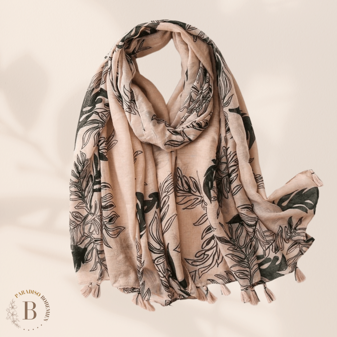 Raquel "Ginkgo Leaves" Sciarpa Di Seta Top Halter - Foto 5