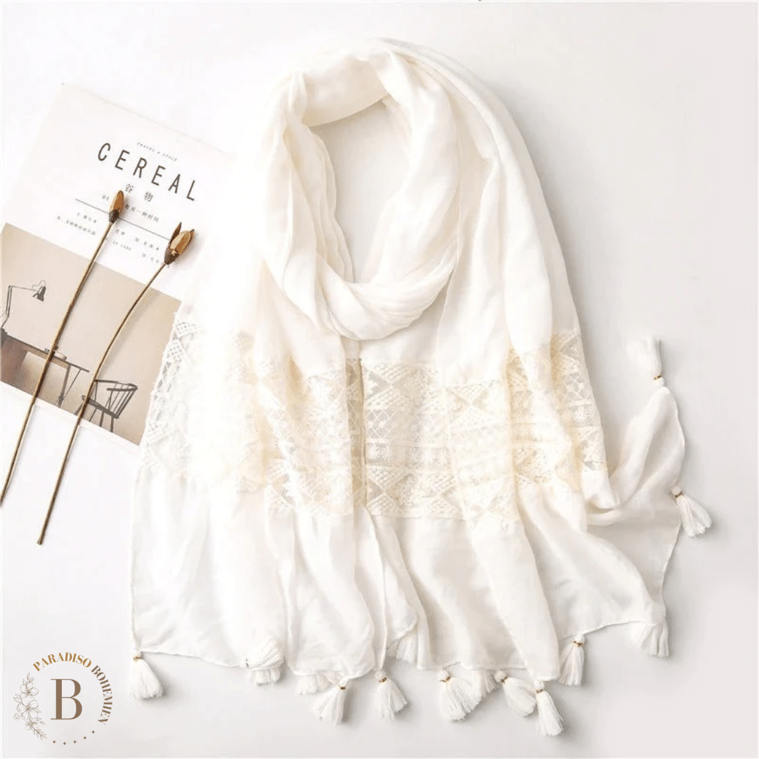 Sciarpa in Pizzo Bianco Boho | Paradiso Bohemien