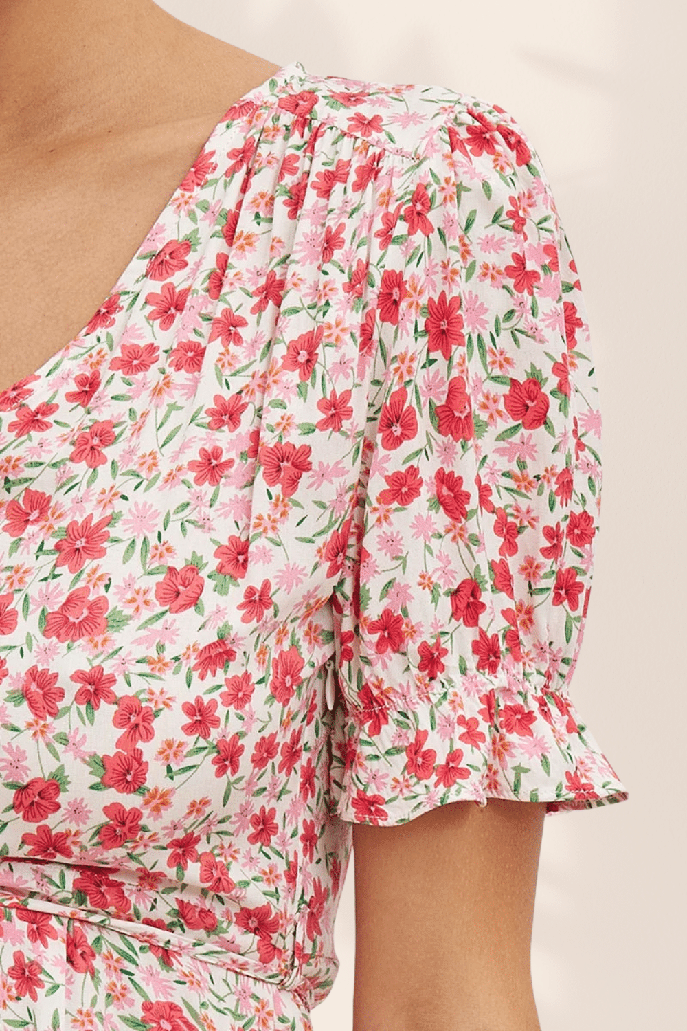 Vestito a Fiori Lungo Rosso | Paradiso Bohemien