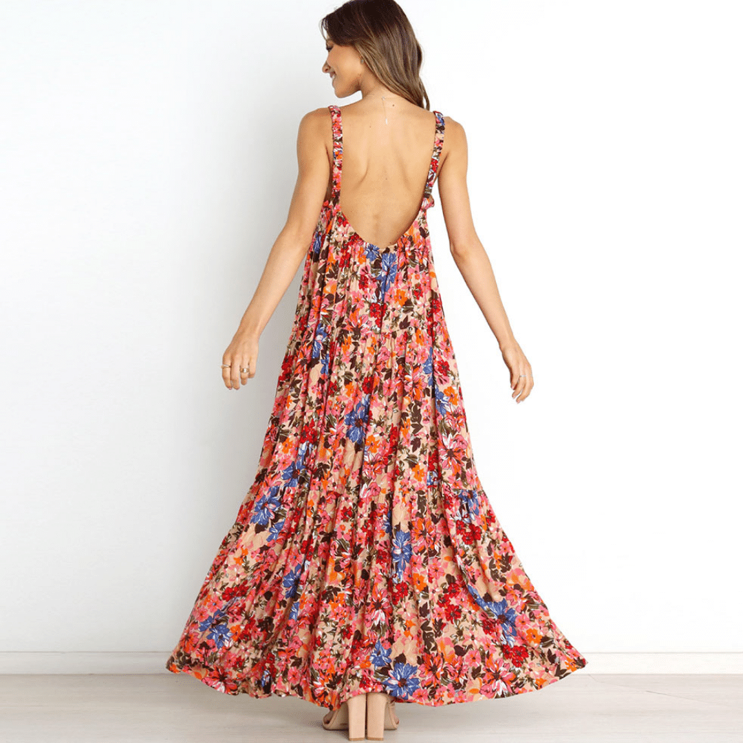 Vestito Ampio Schiena Scoperta Boho | Paradiso Bohemien