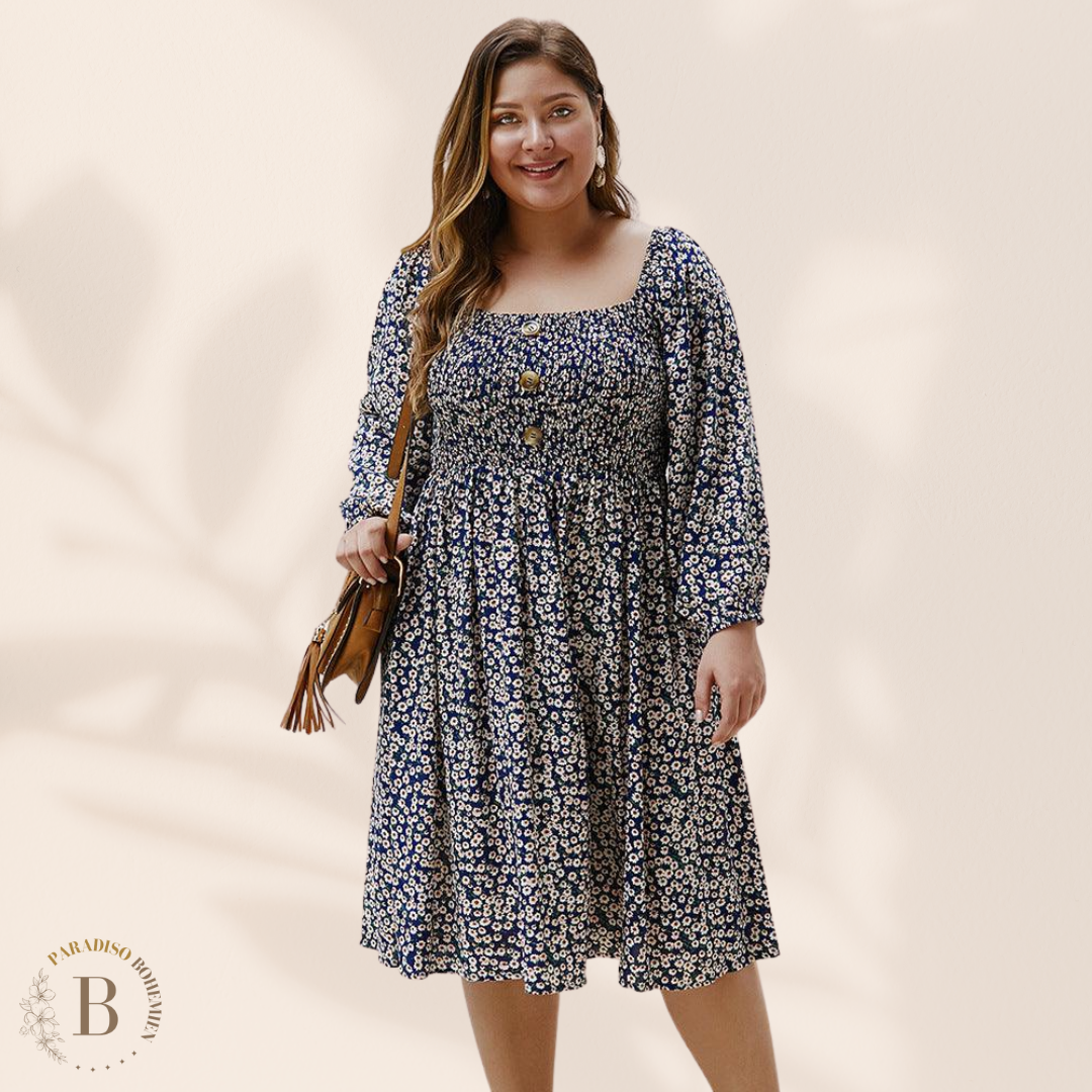 Abito Fantasia Floreale Taglie Forti | Paradiso Bohemien