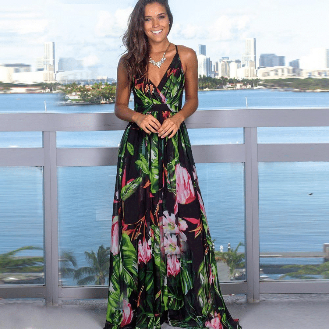 Vestito Boho Chic Lungo | vestito floreale estivo