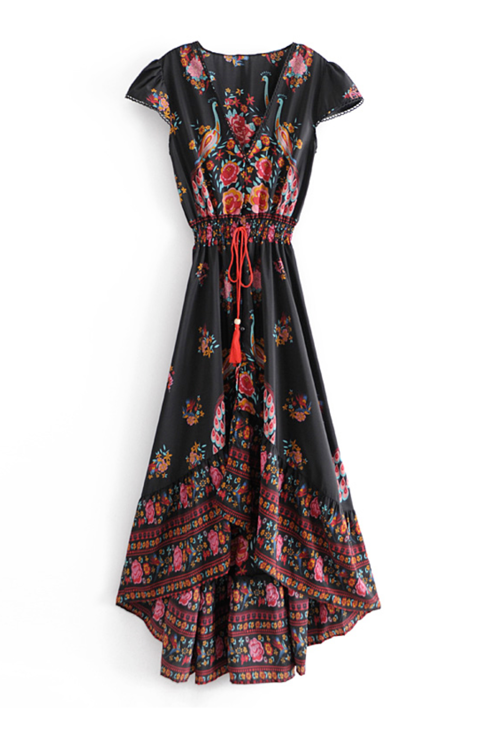 Vestito Boho Chic Nero a Fiori | Paradiso Bohemien