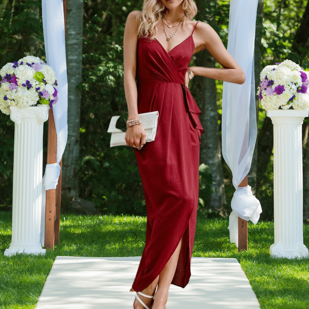 Vestito da Cerimonia Boho Chic Borgogna | Paradiso Bohemien