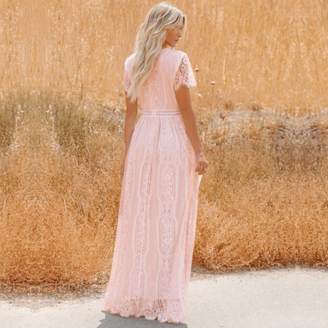 Vestito da Cerimonia in Pizzo Rosa | Paradiso Bohemien