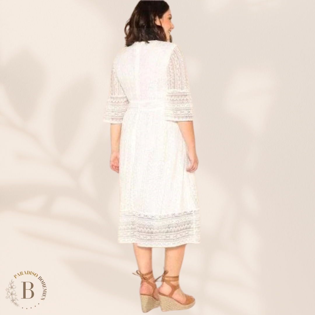 Abito Bianco Taglie Forti | Paradiso Bohemien