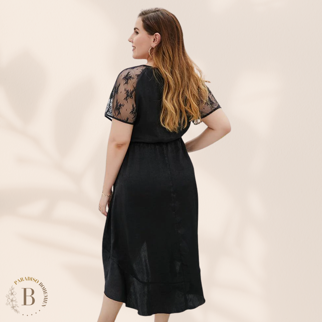 Abito Corto nero Elegante Taglie Forti | Paradiso Bohemien