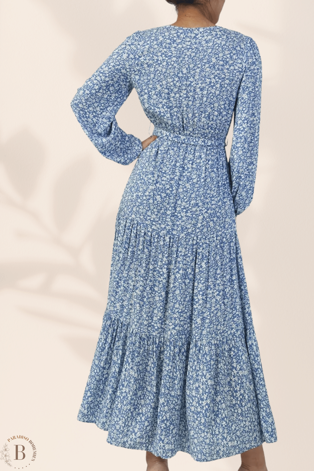 Vestito Floreale Lungo Blu | Paradiso Bohemien