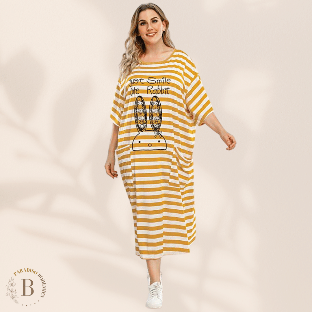 Vestito Giallo Taglie Forti in Stil Boho | Paradiso Bohemien