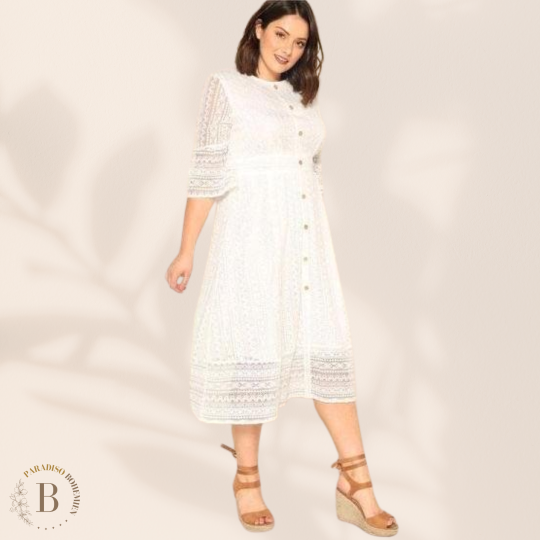 Abito Bianco Taglie Forti | Paradiso Bohemien