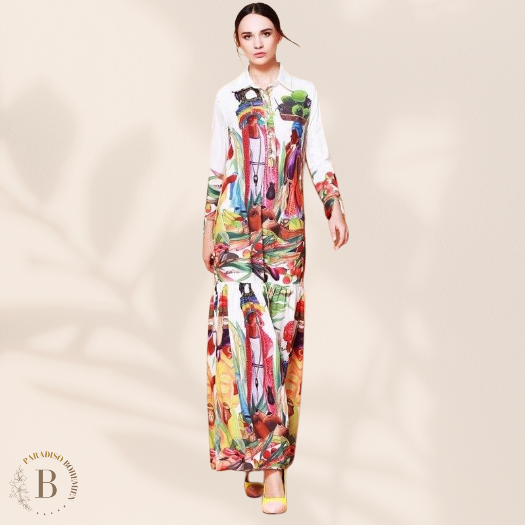 Vestito Lungo a Camicia Taglie Forti | Paradiso Bohemien