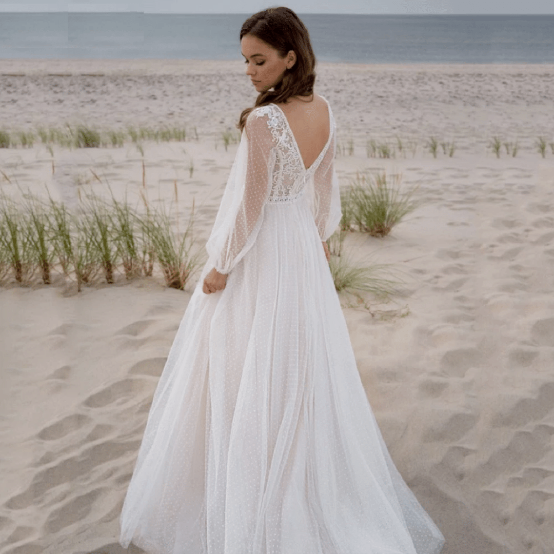 Vestito Sposa Manica Lunga Boho Chic